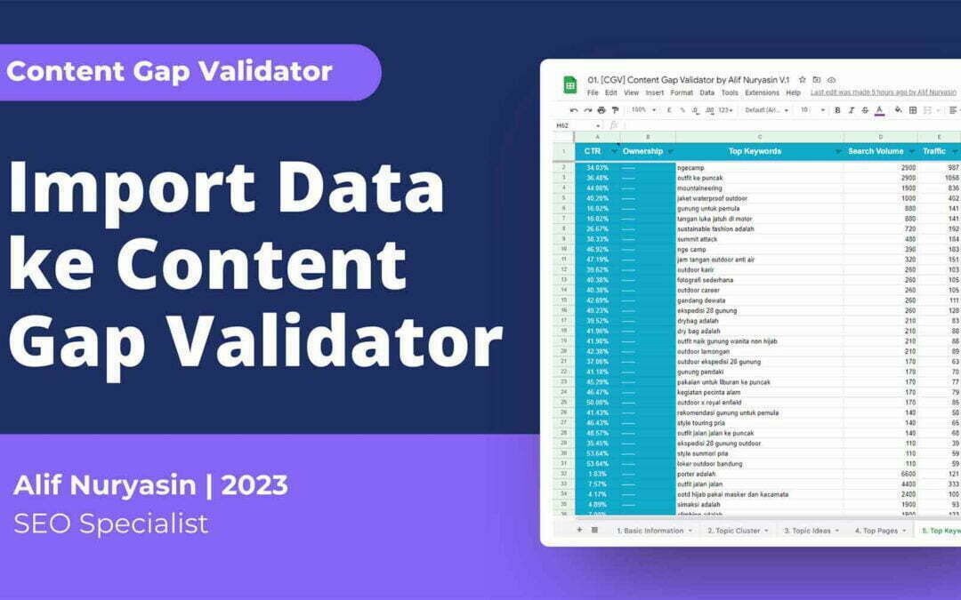 Cara import data ke Content Gap Validator