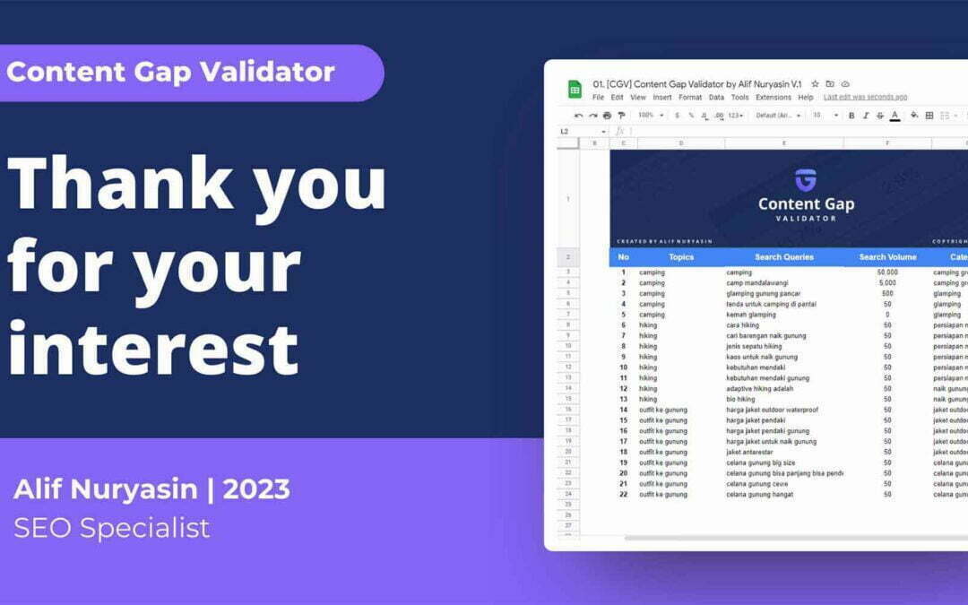 Share pengalaman kamu setelah menggunakan Content Gap Validator
